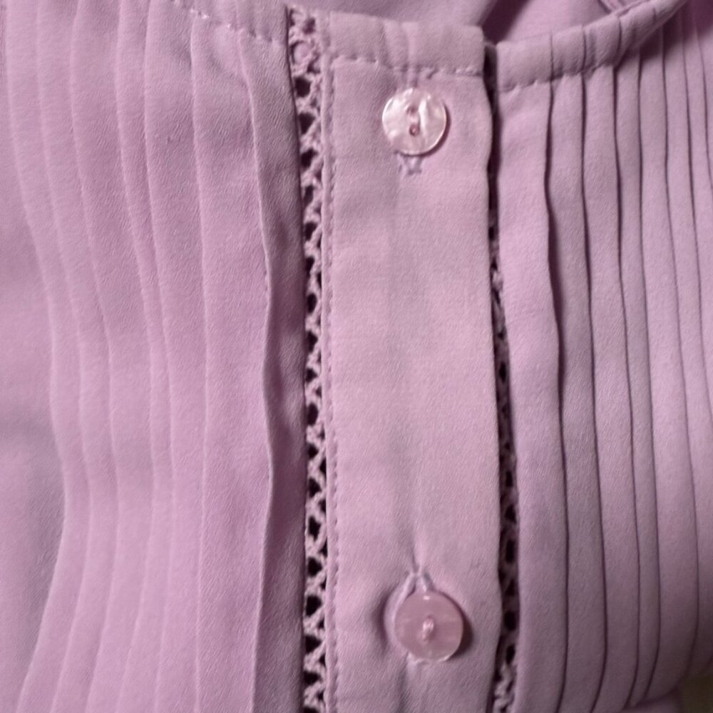 Banana Republic Sleeveless Blouse Top SZ Small Office Career Pleated - Picture 5 of 7